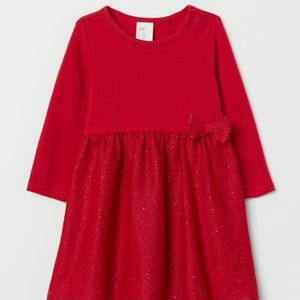 H&M Girl Red Christmas Tulle Dress. 9-12M.